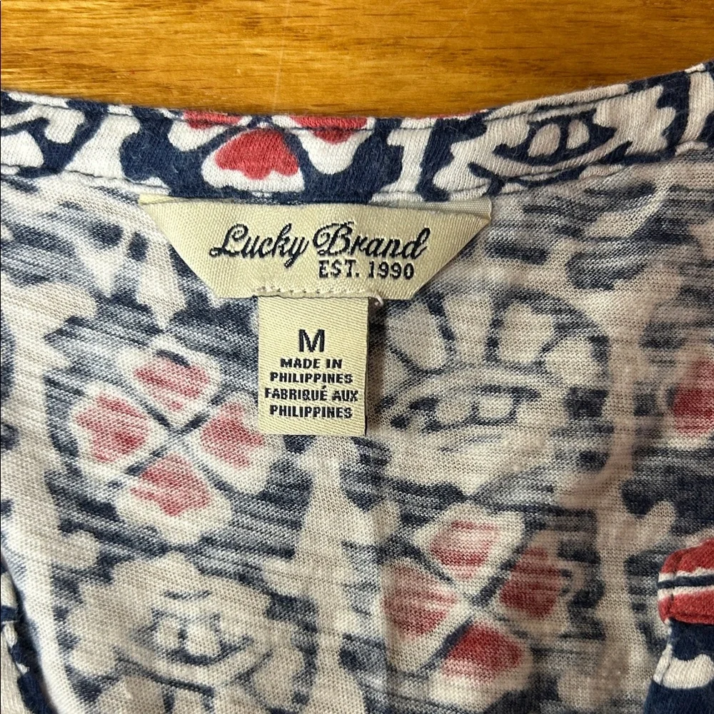 Lucky Brand Red and Blue Patterned Tank Top - Picture 5 of 5